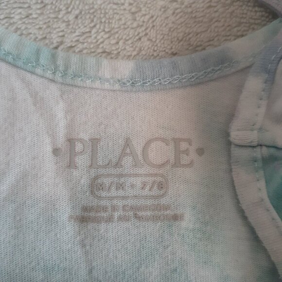 Children's Place Girl's M (7/8) Blue Purple Tie Dye Sequin Star Dress - Picture 6 of 9